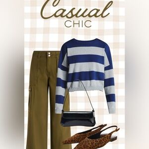 Striped Blue and Gray Sweater from No Boundaries -NWT szL